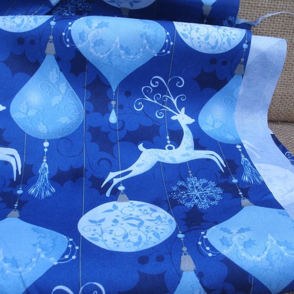 Vintage Holiday Theme Material Reindeer Ornaments  4 Yards - Picture 4 of 16